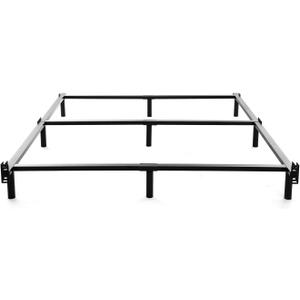 Full Size Metal Bed Frame - 7 Inch Heavy Duty Bedframe with 9-Leg Support for Box Spring & Mattress Foundation, 3000LBS, Black