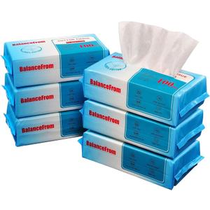 Elevon Multi-Purpose 100% Unscented Cotton Tissue Soft Dry Facial Cotton Wipes for Sensitive Skin, White (Pack of 6)