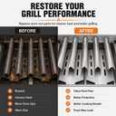 Utheer Grill Replacement Parts for Weber Genesis 300 Series, 17.5" Flavorizer Bars & Heat Deflectors Set (5 Bars + 2 Shields), Heavy-Duty Steel Burner Covers, Fits E310 E320 E330 S310 S320 S330
