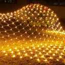 FUNPENY Christmas 360 LED Net Lights, 12 FT x 5FT Clear Wire Christams Outdoor String Lights 8 Modes Waterproof Connectable Xmas Decorations for Indoor Bushes Garden Party Holiday Decor (Warm White)