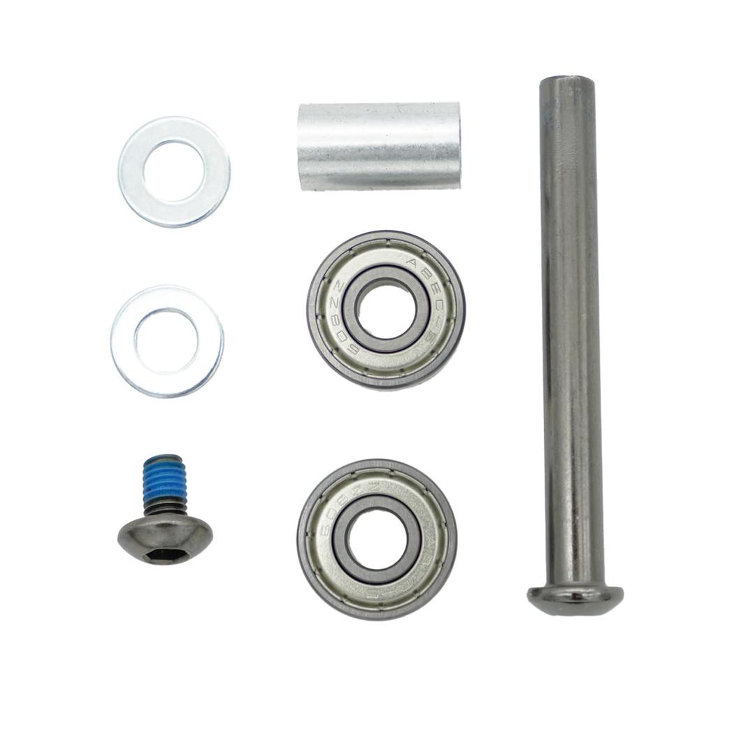 8-Inch Rollator Front Wheel Axle Repair Kit  Includes 608Z Bearings, Bolt, Shaft, Spacer, Washers  Replacement Hardware Set for Mobility Walkers