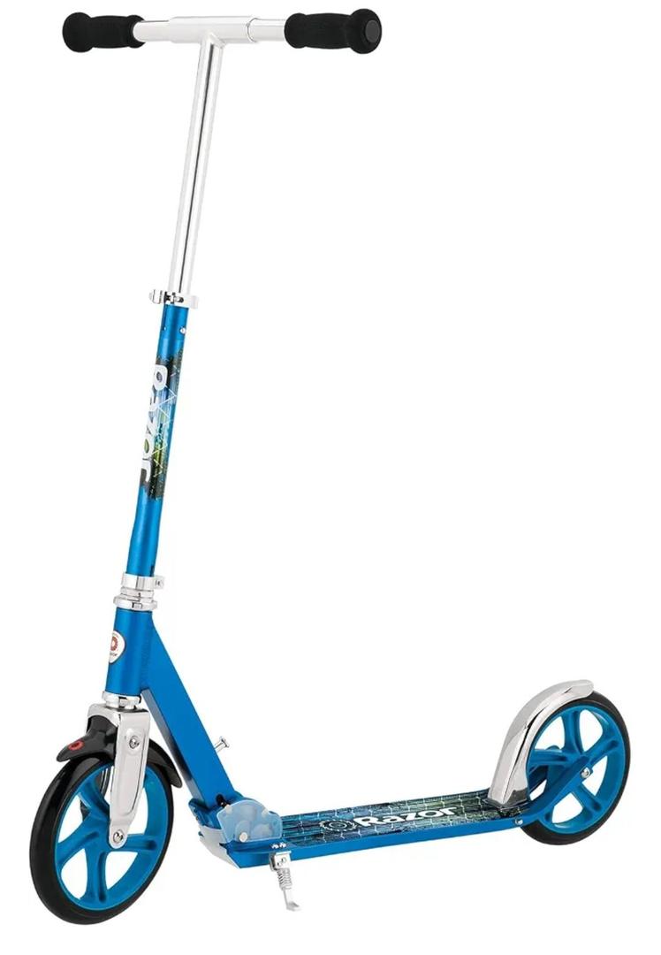 Razor A5 Lux Kick Scooter for Kids Ages 8+ - 8" Urethane Wheels, Anodized Finish Featuring Bold Colors and Graphics, for Riders up to 220 lbs