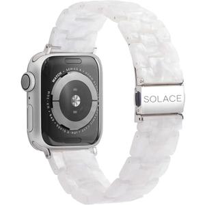 Solace Bands Lightweight Perma Watch Band - Universal Fit for Apple Watch Bands for Women & Men, iWatch Bands for 38mm 40mm 41mm 42mm 44mm 45mm 49mm Ultra, SE, Series 11 10 9 8 7 6 5-1 (Matte Solid) (Silver Hardware)