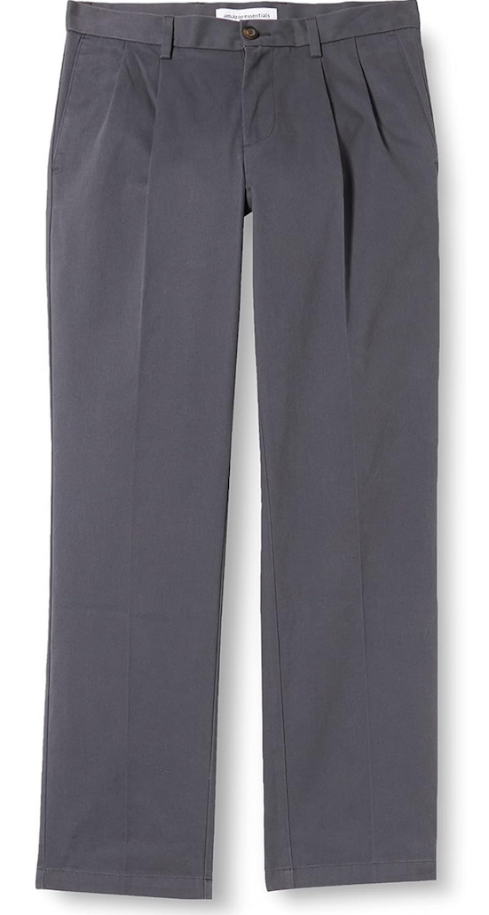 Men's Classic-Fit Wrinkle-Resistant Pleated Chino Pant (Size 28W x 28L)