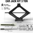 YELLOW JACKET Scissor Car Jack 3 Ton Tire Changing Kit with Lug Wrench, Emergency Kit Scissor Jack for Car