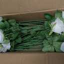 [100]Pcs Realistic Artificial flowers White Roses Bulk, Silk Flowers for wedding decorations & Home Decor, Bridal Bouquets & Centerpieces, Perfect for Halloween & Valentine's Day Decorations (100)