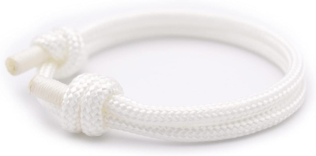 Wind Passion - Rope Bracelet for Men & Women - Adjustable Sailors Knot Paracord Bracelet - Waterproof & Sturdy (White Coral)