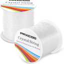 Bracelet String, Paxcoo 2 Rolls Elastic Stretchy Bead String Cord for Clay Beads Kandi Pony Beads Bracelets Jewelry Making (0.8 MM, Crystal)