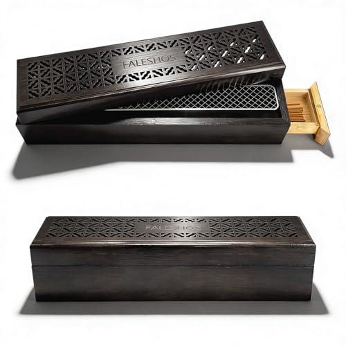 Incense Holder Burner, 2 in 1 Coffin Design with Storage Box and Ash Catcher, Holder for Incense Sticks, Excellent for Meditation Wellness Practices Bedroom Study Office