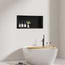 304 Stainless Steel Recessed Shelf,Over Mount Installation for Bathroom & Shower Wall,Waterproof (Black, 24 X 12 X 4 Inches)