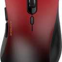 Bluetooth Wireless Mouse - Dual Bluetooth & 2.4 GHz USB Receiver, Comfortable Grip, Quiet Clicks, Low Power - Multi-Device Compatibility for Laptop, Computer, iPad, MacBook (Gradient Red)