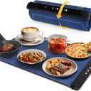 2025 New Food Warming Mat, Silicone Electric Warming Tray, Food Warmers for Parties Buffet - Full Surface Heating, 3 Temperature Settings, Foldable, Food Heating Mat for Gatherings, Family, Everyday