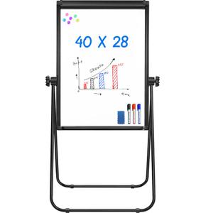Stand White Board - 40x28 Magnetic Dry Erase Board Flipchart Board Double Sided Easel Board Portable Whiteboard for Classroom Home, Office Supplies
