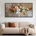 Yellow Floral Wall Art - Large Abstract Wall Art Canvas for Bedroom and Living Room - Framed Pictures for Living Room Wall Decor - Modern Artwork for Bedroom Above Bed 2448IN