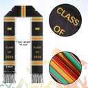 Graduation Kente Stole CLASS OF 2026 Graduation Ghanaian Style Black Sash African Grad Stole for College Unisex Celebrate