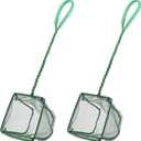 Pawfly Aquarium Fish Net with Braided Metal Handle Square Net with Soft Fine Mesh Sludge Food Residue Wastes Skimming Cleaning Net for Fish Tanks Small Koi Ponds and Pools