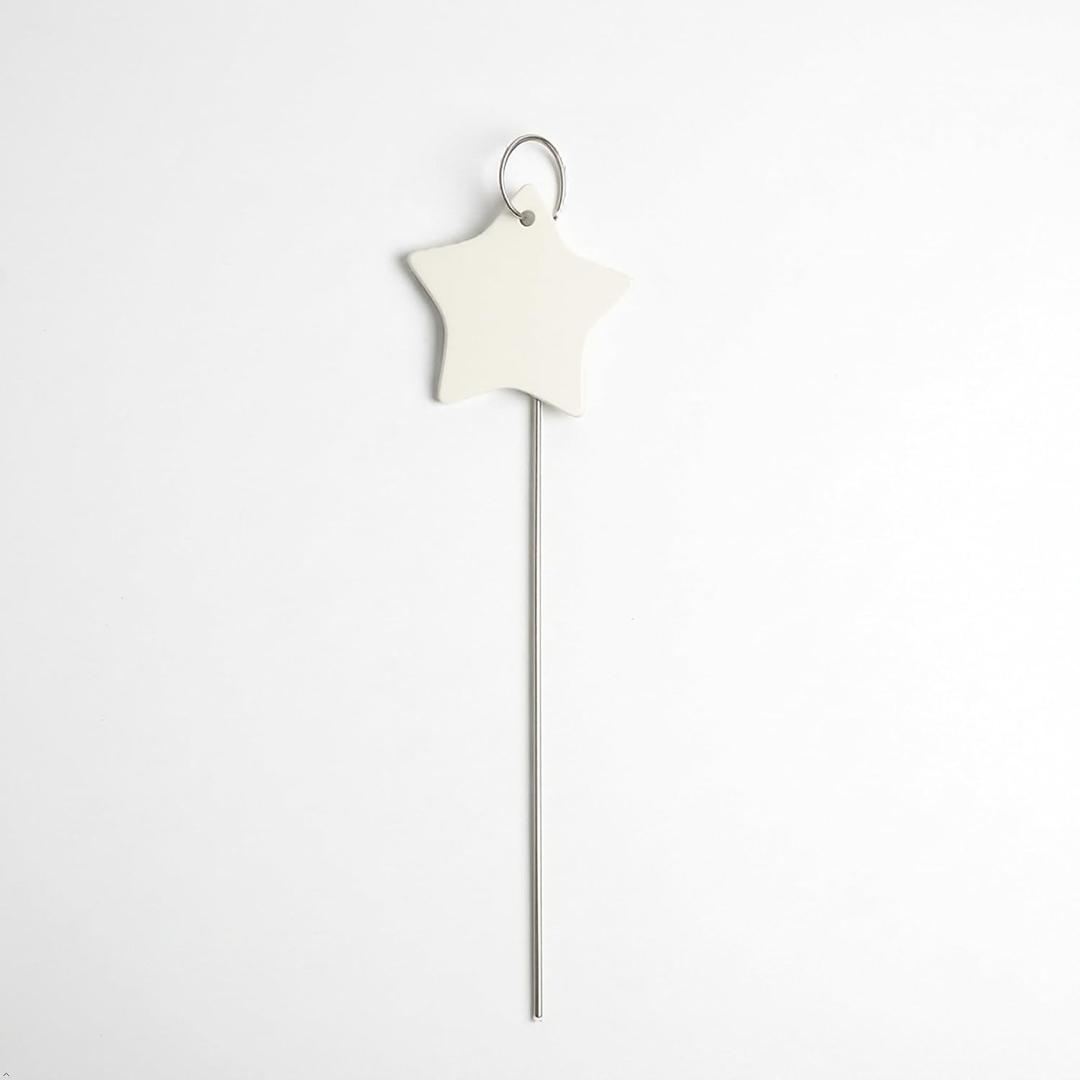 Ceramic Plant Markers - White Double Sided Reusable Tags for Garden, Herb & Vegetable Labels, Decorative Plant Signs, Star Pack