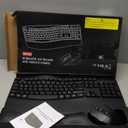 Wireless Keyboard and Mouse Combo, 2.4G Full Size Wave Keys Ergonomic Keyboard with Wrist Rest and 3-Level DPI Adjustable Wireless Ergonomic Mouse for Windows, Mac OS Desktop/Laptop/PC(Black)