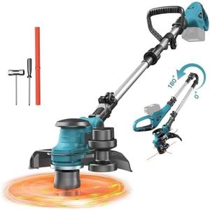 Cordless String Trimmer Compatible With Makita 18V, Folding 3 in1 Weed Eater with Brushless Motor & Battery Level Display, 11" Electric Weed Wacker/Edger Trimmer/Lawn Mower for Yard Garden (Tool Only)