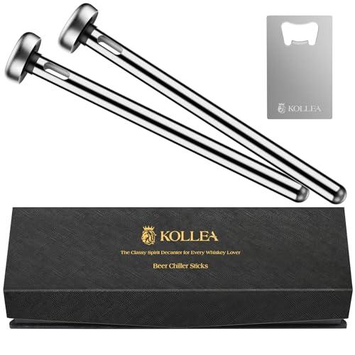 Kollea Beer Gifts for Men Dad, 2 x Beer Chiller Sticks & Bottles Operer, Beverage Cooler, Cool Christmas Birthday Gift Idea for Brother, Whiskey Lover, Bar Accessories, Bartender Kit, Men Cave Decor