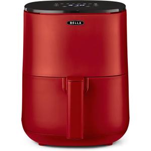 BELLA 3 Qt Touchscreen Air Fryer Oven and 5-in-1 Multicooker with Removable Nonstick Dishwasher Safe Crisping Tray and Basket, 1400 Watt Heating System, Matte Red