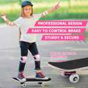 Honoson 7 Pcs Skateboard for Toddlers Beginners Knee Elbow Pads Wrist Guards Gear Set, Age 6-10 Kids 24 x 6"