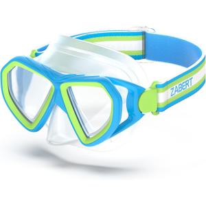 Kids Swim Mask Goggles, Swimming Dive Snorkel Mask with Nose Cover Fabric Strap for Kids Boy Girls (Age 6-15 Years Old)
