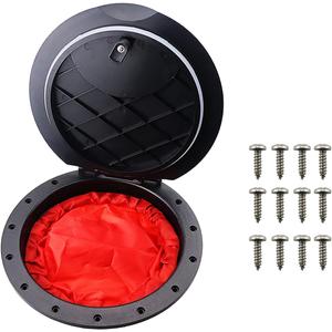 9 Inch Hatch Kit, Deck Hatch with Waterproof Bag and Fasteners for Kayak Boat Fishing Rigging Black