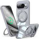 360Spin Magnetic Stand Case for Pixel 10/10 ProFit for MagSafe & Pixelsnap Cover with Ring HolderCrystal Clear Camera Protection Phone Google 10/10 Pro Cases - Grey
