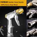 FANHAO Upgraded Garden Hose Nozzle Sprayer, 100% Heavy Duty Metal Handheld Water Nozzle High Pressure in 4 Spraying Modes for Watering Plants and Lawn, Car Washing, Patio and Pet (Front Trigger - 4 Patterns)