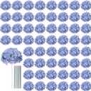 AVIVIHO 65pcs Fake Flowers Dusty Blue Hydrangea Artificial Flowers Bulk (Not Squished, No Steaming Need) Silk Flowers with Stems for Wedding Decor,Home,Baby Shower,Table Centerpieces Decoration (Medium)