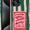 Case for iPhone 15 Pro,Italian Retro Fish Minimalist Phone Case Slim Silicone Shockproof Cover for Girls WomenFrosted & Durable