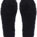 ABUSA Black Sheepskin Insoles Women's Premium Think Wool Fur Fleece Inserts Cozy & Fluffy Women US 9 B(M)