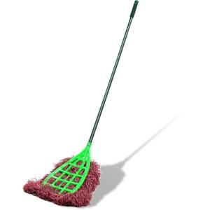 Large Outdoor Broom, Commercial Industrial Grade Yard Broom with 81.5" Long Handle, Durable Fiber Sweeping Broom for Patio, Garage, Driveway, Lawn and Sidewalk Cleaning