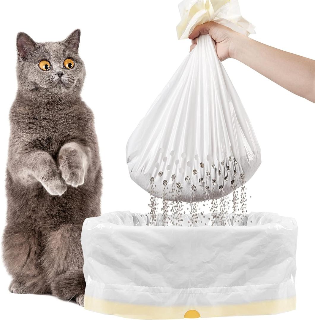 Sifting Litter Box Liners 14 Count,Drawstring Jumbo Cat Litter Bags Fits All Litter Box,Cat Products