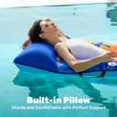 SLOOSH Inflatable Pool Floats Lounger - XL Fabric Covered Pool Mat Floaties for Adults, Ultra Comfort Water Floating Lounger with Headrest for Beach Lake Swimming Pool Float Raft 68"X34"
