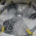 27-Inch Brown Walnut Farmhouse Style Chandelier Ceiling Fan with Light and Remote Control, Bladeless Motor for Bedroom, Kitchen, Living Room, Dining Room