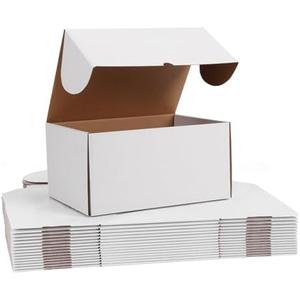 WIFTREY 12x9x6 inches White Shipping Boxes pack of 15, Corrugated Cardboard Boxes 12 x 9 x 6 for Packaging Small Business, Moving, Mailing