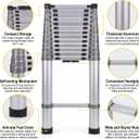 Telescoping Ladder 16.4 FT, Aluminum Lightweight Extension Ladder,330lbs Capacity