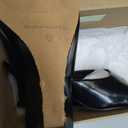 Amazon Essentials Women's Wedge Sandals, Black Faux Leather, 9.5
