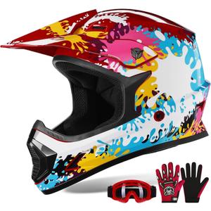 XFMT Youth Dirt Bike Helmet DOT Approved Kids Full Face Motocross Helmets, Medium
