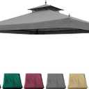 10x12ft Replacement Cover for Monterey Gazebo #L-GZ288PST-4D / L-GZ288PST-4H, (Grey) (Gray)