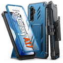 FNTCASE for Samsung Galaxy A175G Case: Military Grade Rugged Cell Phone Cover with Kickstand & Belt Clip Holster | Shockproof TPU Protection Bumper Matte Textured for Galaxy A17 Cases 6.7 inch, Blue