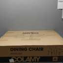 COLAMY Wooden Dining Chairs Set of 2, Modern Fabric Upholstered Kitchen Side Chairs, Farmhouse Dining Room Chair with Foot Pegs, Beige