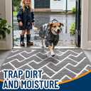 OLANLY Front Door Mat 47x20, Low-Profile Easy Clean Doormat, Grey