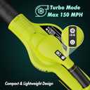 Leaf Blower Cordless - 21V Powerful Electric Leaf Blower with 2 Batteries and Charger, 2 Speed Modes, 2.0Ah Lightweight Battery Powered Leaf Blowers for Lawn Care, Patio, Dust, Blowing Leaves (Green)