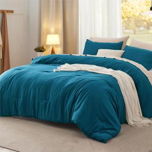 Bedsure Twin/Twin XL Comforter Set, Teal Soft Prewashed Bedding for All Seasons, 2 Pieces GentleSoft Bed Set, 1 Lightweight Comforter (68"x88") and 1 Pillowcase (20"x26")