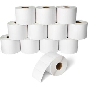 ESSENTIAL 2.25"x 1.25" (57mm 32mm) Direct Thermal Barcode Labels, Shipping Labels, Compatible with Zebra & Rollo Label Printer, 1000 Label of Roll (12 Rolls, 12000 Tags)