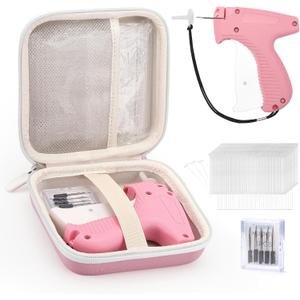 Clothing Tag Gun Kit with Fine Needle Stitch Tag Gun Storage Case 6 Micro Needles 1008 2" White Micro Fasteners Mini Stitch Tag Gun Attachment for Home Shops Warehouse (Pink Tagging Gun) Clothing Tag Gun Kit with Fine Needle Stitch Tag Gun Storage Case 6 Micro Needles 1008 2" White Micro Fasteners Mini Stitch Tag Gun Attachment for Home Shops Warehouse (Pink Tagging Gun)