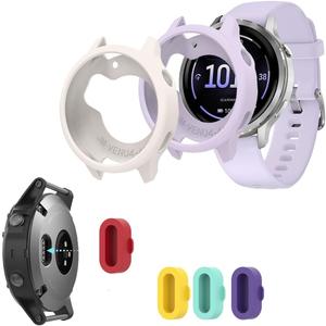 Suitable for Garmin Venu 4 41mm Case & Charging Dust Plug | ,Soft Frame Silicone Protector Cases and Silicone Charging Dust Plug Case Not Screen Protector[Not for Venu 3 & 3s]